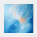 HOLMAN ART Skyscape Serenity – Abstract Blue and Peach Oil Painting - image 1