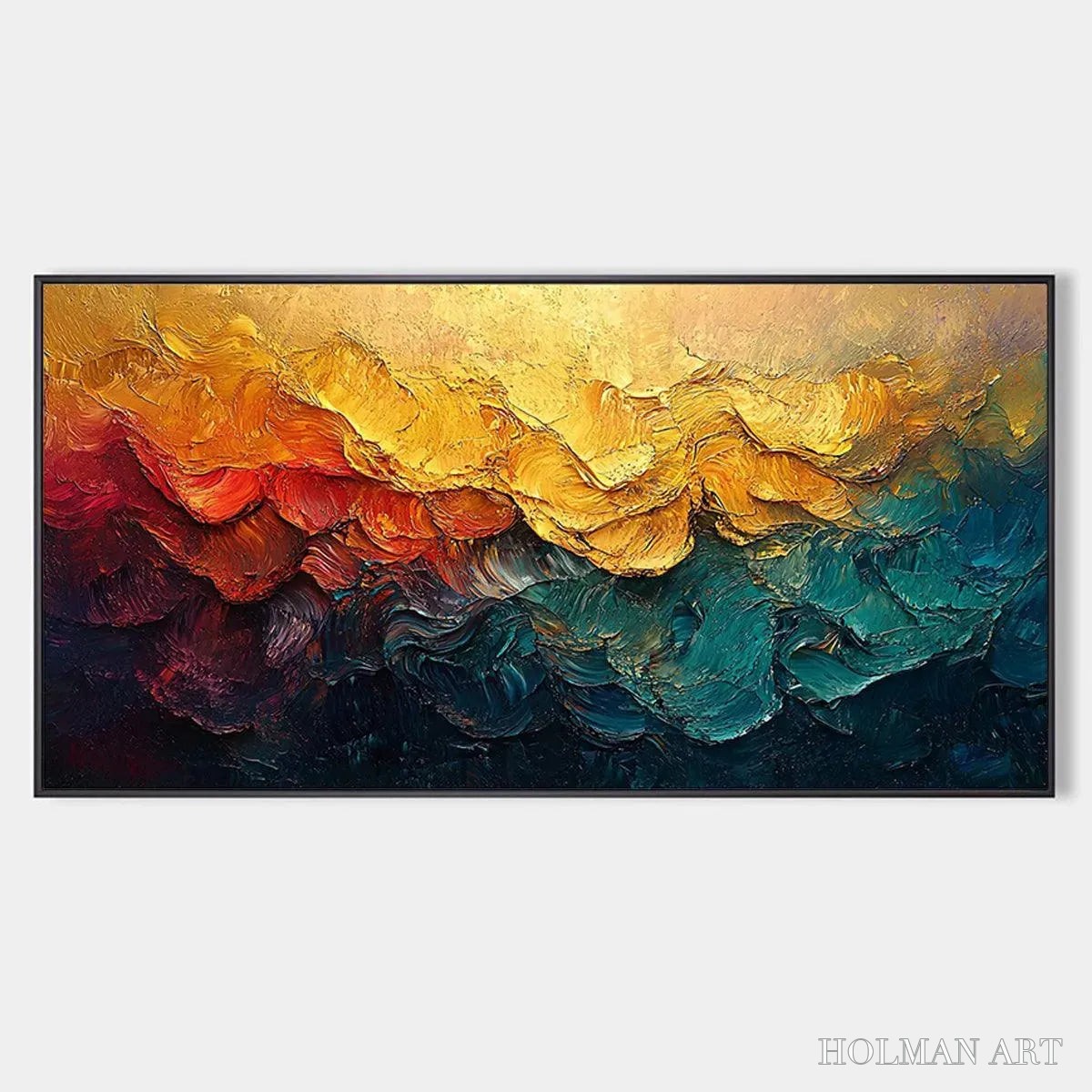 HOLMAN ART Molten Horizon – Textured Impasto Abstract Landscape Oil Painting - image 1