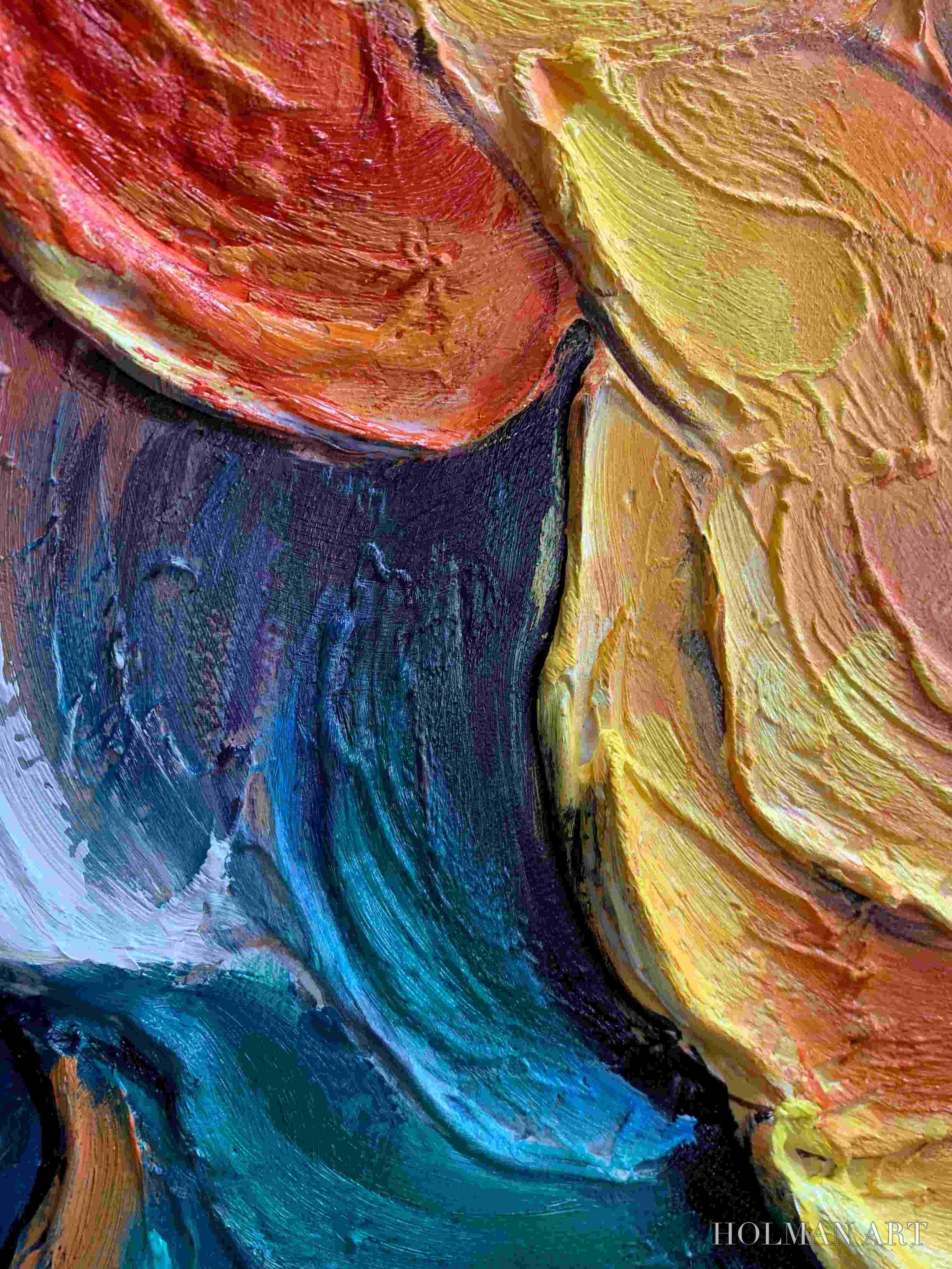 HOLMAN ART Molten Horizon – Textured Impasto Abstract Landscape Oil Painting - image 3