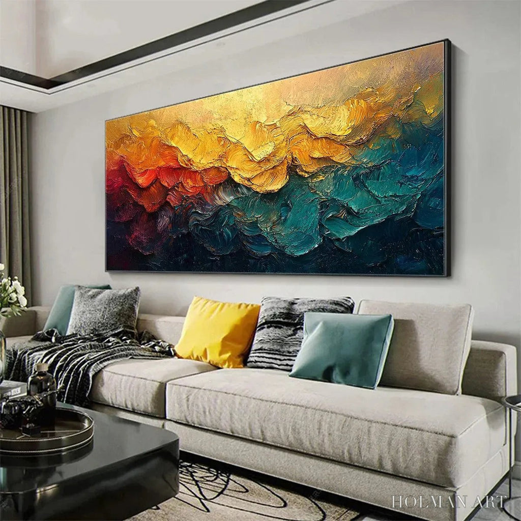 HOLMAN ART Molten Horizon – Textured Impasto Abstract Landscape Oil Painting - image 4