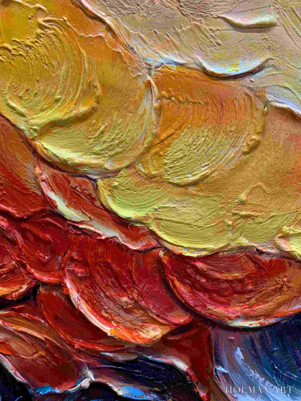 HOLMAN ART Molten Horizon – Textured Impasto Abstract Landscape Oil Painting - image 5