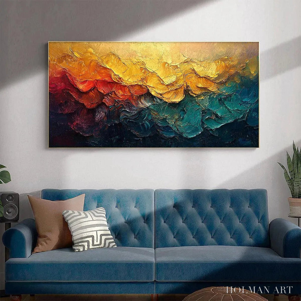 HOLMAN ART Molten Horizon – Textured Impasto Abstract Landscape Oil Painting - image 6