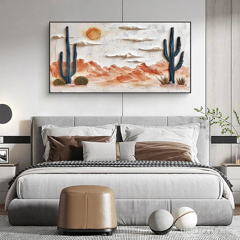 HOLMAN ART Desert Sunrise – Textured Desert Landscape Painting, Impasto , Horizontal Canvas, Southwestern Decor - image 4