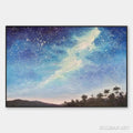 HOLMAN ART Celestial Dreamscape – Nightscape Painting, Starry Sky , Panoramic Landscape, Horizontal Canvas - image 1