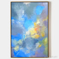 HOLMAN ART Skyscape Serenade – Abstract Painting, Blue and Yellow , Textured Canvas, Vertical - image 1
