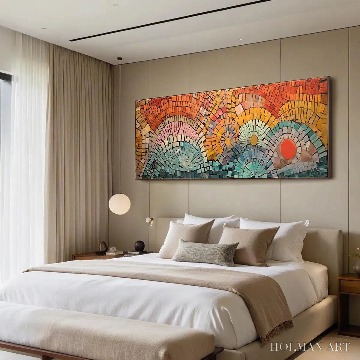 HOLMAN ART Mosaic Sunset Panoramic – Mosaic Painting, Panoramic , Colorful Decor - image 6