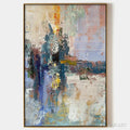 HOLMAN ART Hazy Skies – Colorful Abstract Painting, Textured , Vertical Canvas, Modern Art - image 1