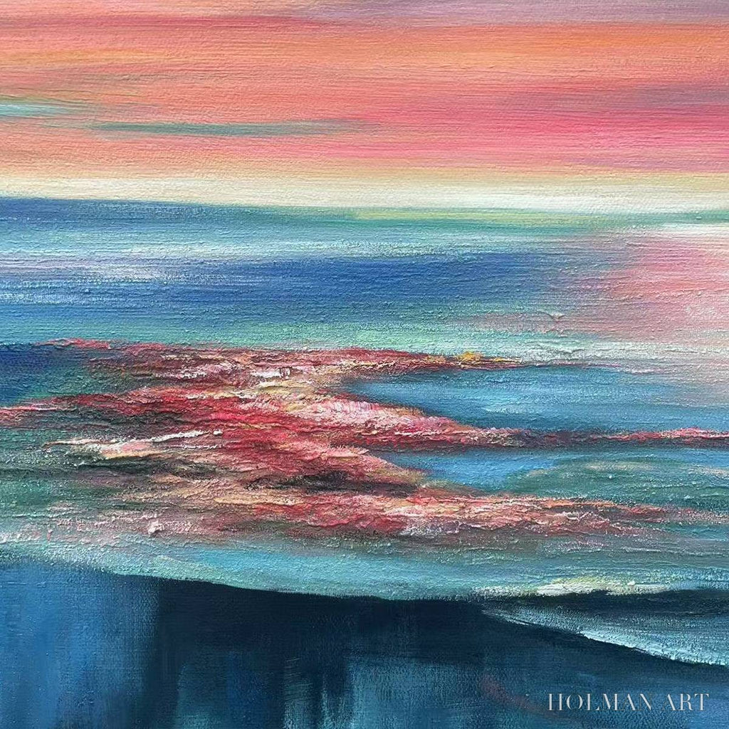 HOLMAN ART Coral Reef Sunset – Vibrant Coastal Sunset Painting, Square - image 3