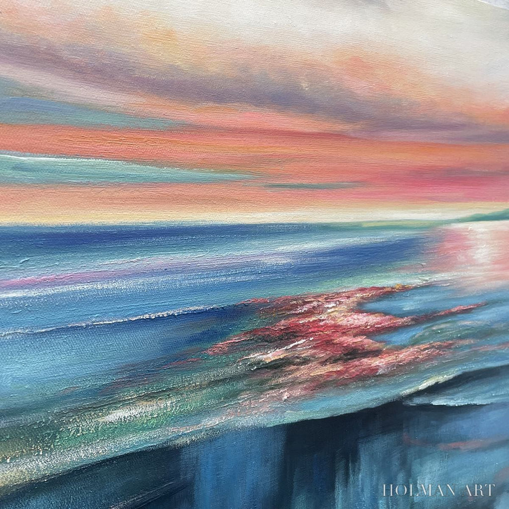 HOLMAN ART Coral Reef Sunset – Vibrant Coastal Sunset Painting, Square - image 6