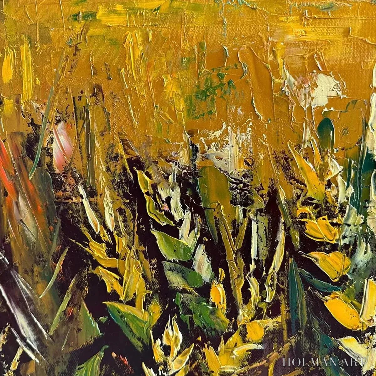 HOLMAN ART Golden Sunset Field – Landscape Painting of a Wheat Field at Sunset - image 3