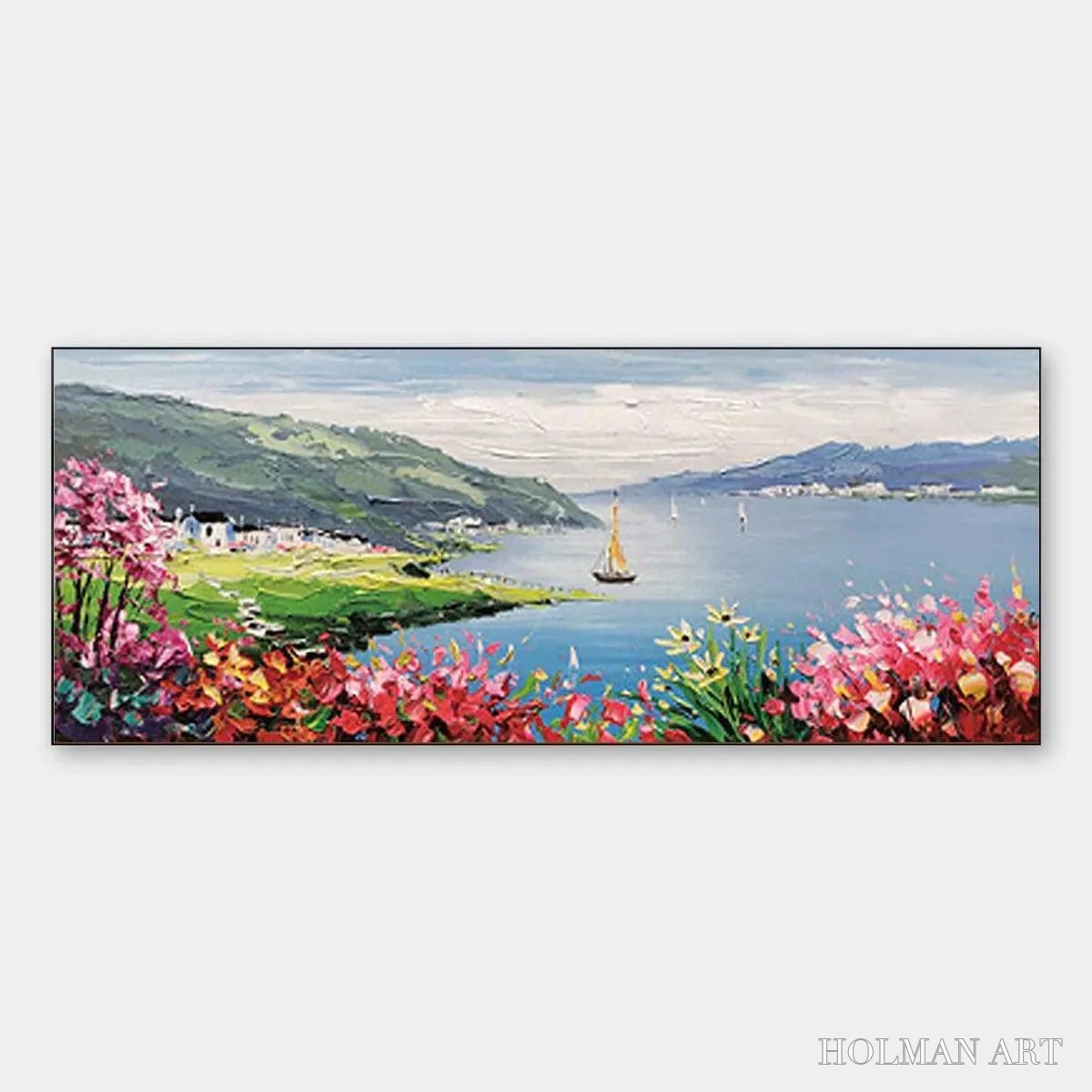 HOLMAN ART Seaside Charm – Impressionist Coastal Landscape Painting - image 1