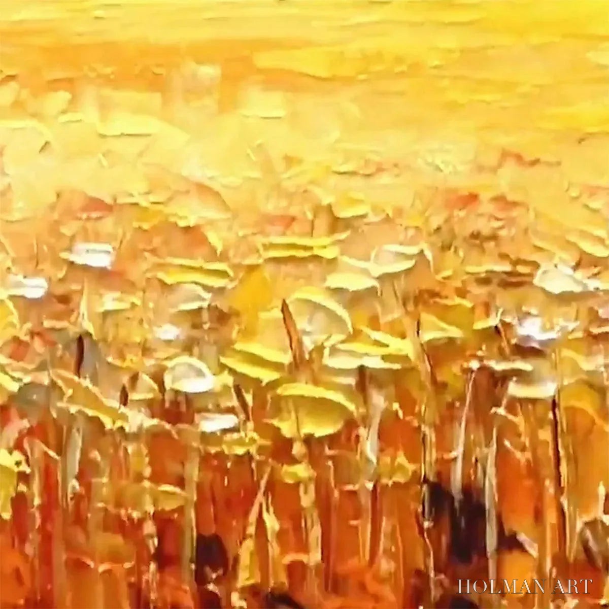 HOLMAN ART Golden Harvest – Landscape Painting of a Golden Field at Sunset - image 3