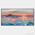 HOLMAN ART Dusk Reflections – Panoramic Coastal Sunset Painting, Minimalist - image 1