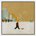 HOLMAN ART Winter Stroll – Textured Figurative Cityscape Painting - image 1