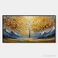 HOLMAN ART Aura of Gold – Textured Golden Tree of Life Landscape Painting - image 1