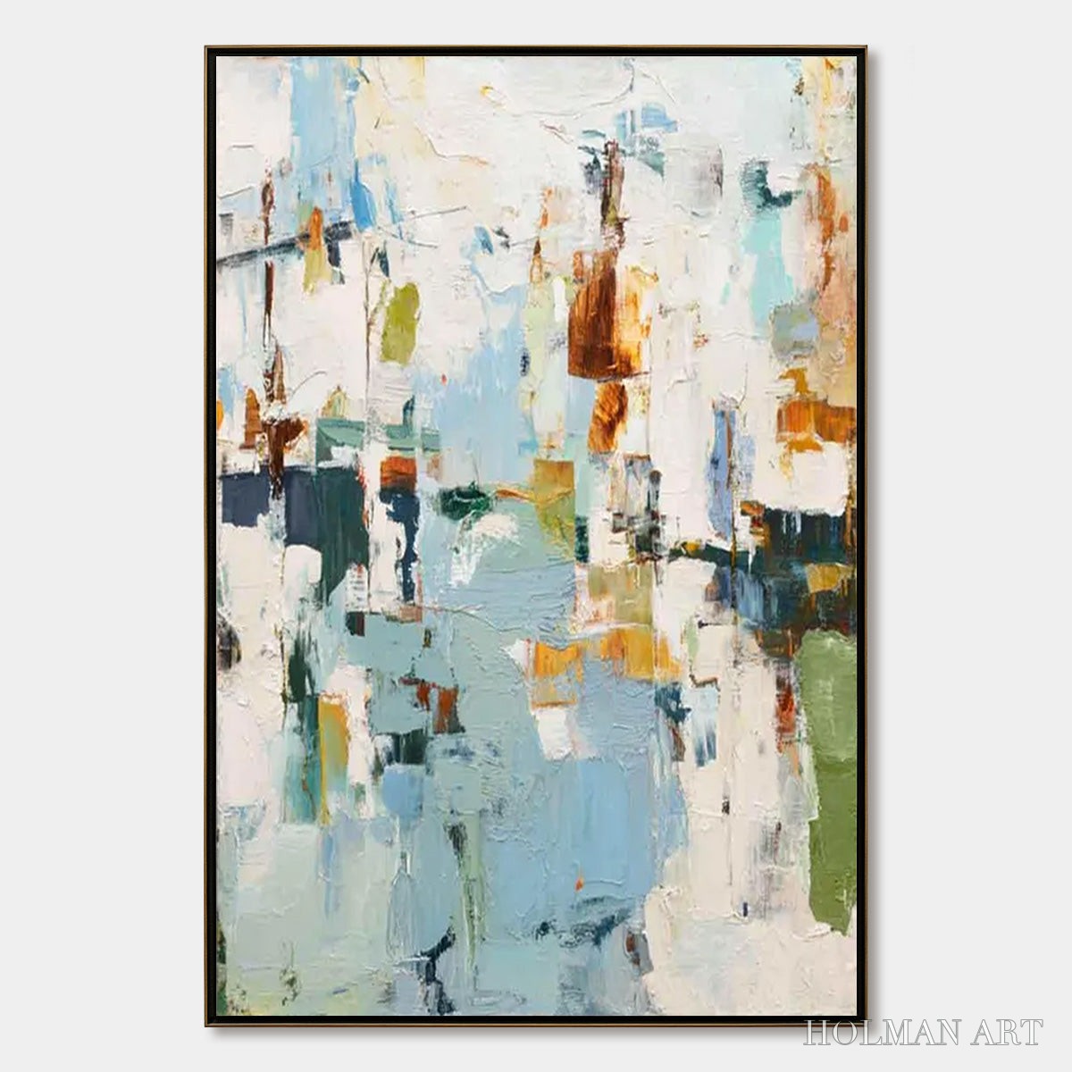 HOLMAN ART Winter'S Whisper – Textured Abstract Oil Painting - image 1