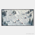 HOLMAN ART Snow Dance – Minimalist Winter Sports Scene Oil Painting - image 1