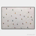 HOLMAN ART Ski Slopes – Minimalist Painting of Skiers on a Snowy Slope - image 1