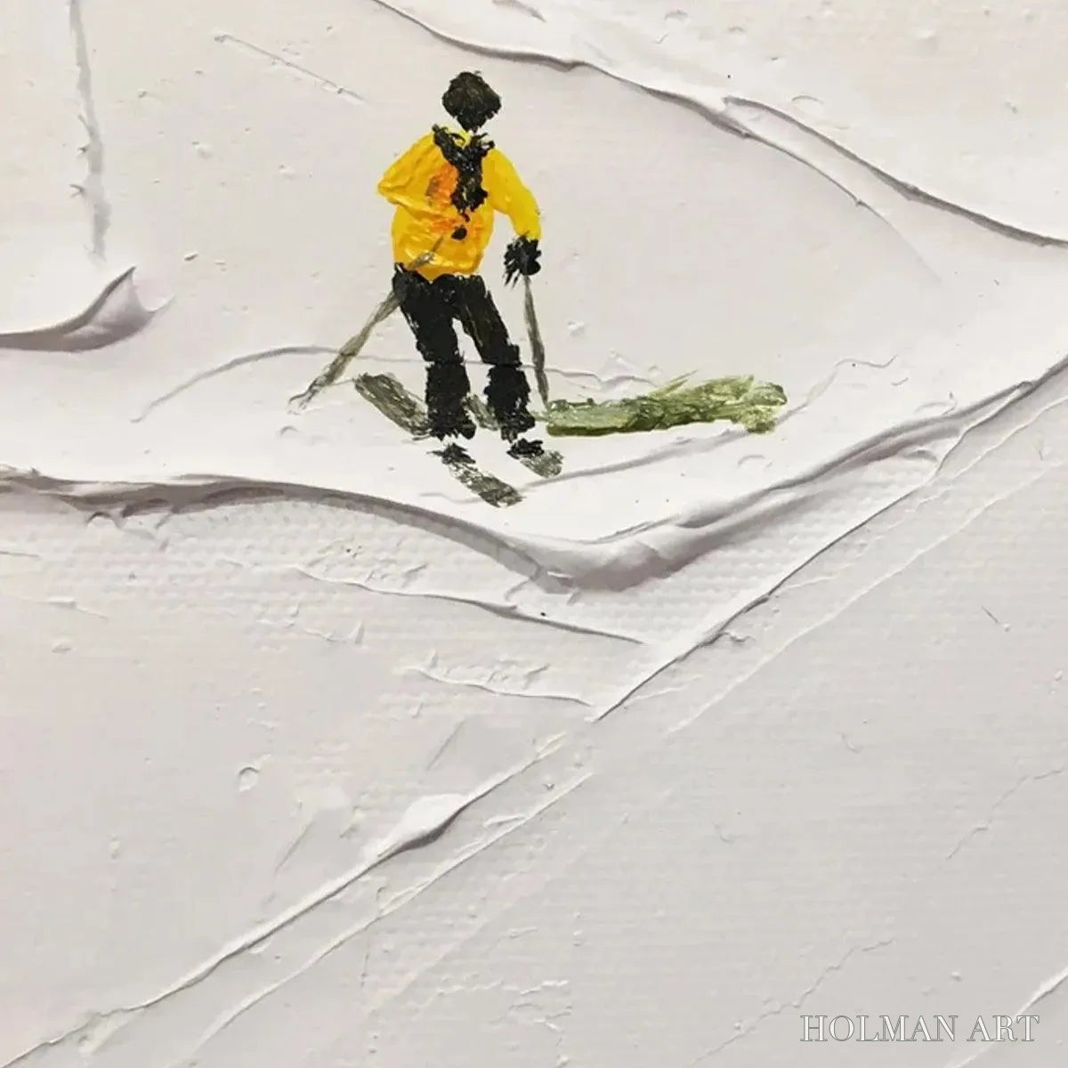 HOLMAN ART Ski Slopes – Minimalist Painting of Skiers on a Snowy Slope - image 5