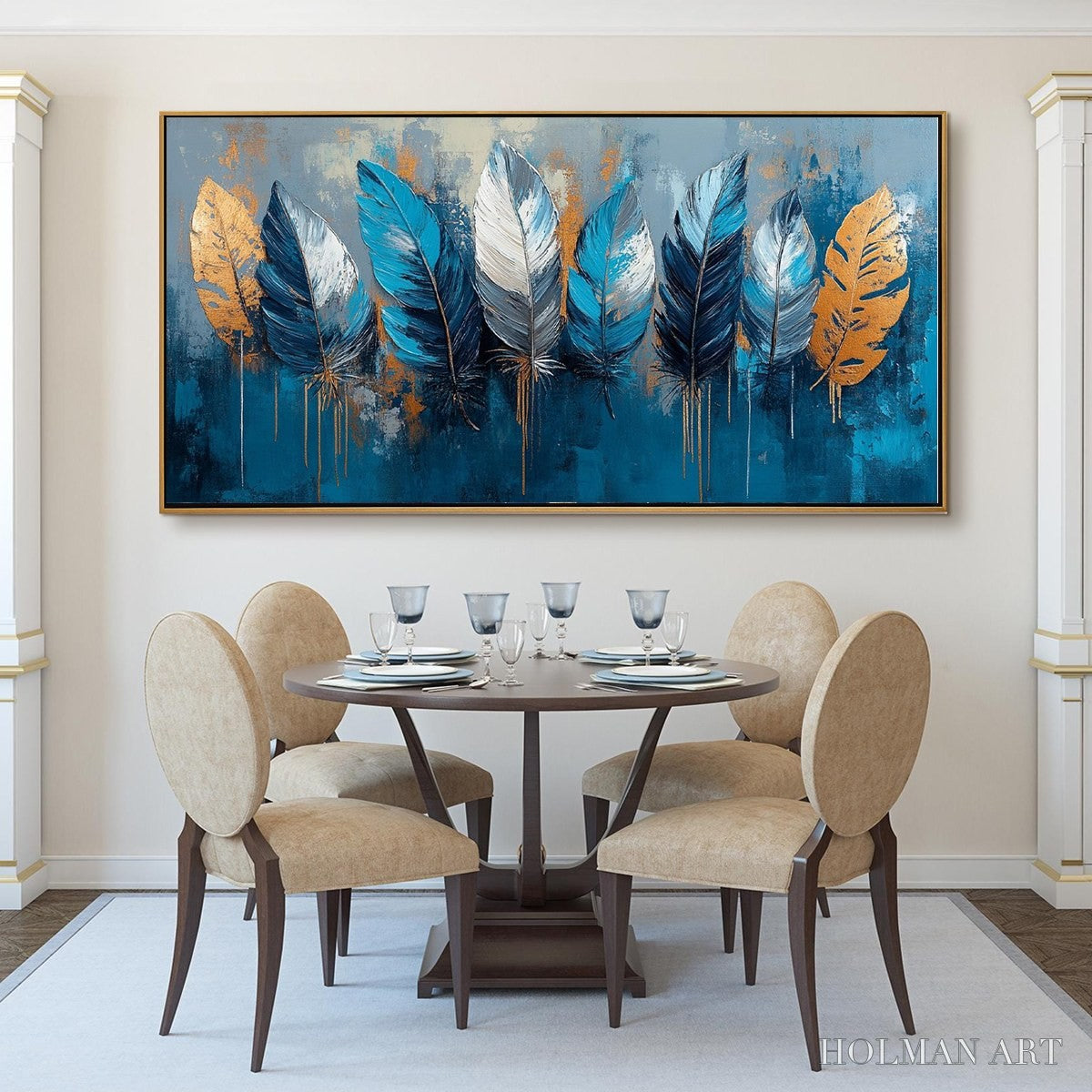 HOLMAN ART Ethereal Feathers – Textured Still Life Oil Painting - image 2