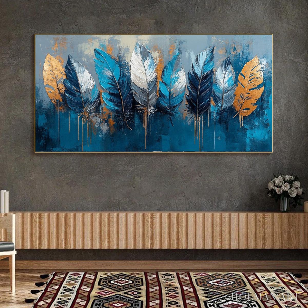 HOLMAN ART Ethereal Feathers – Textured Still Life Oil Painting - image 6