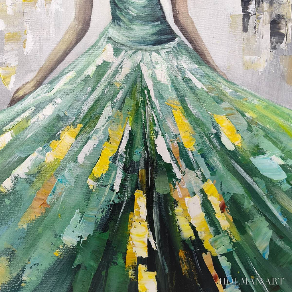 HOLMAN ART Ready to Ship | Emerald Grace – Elegant Green Dress Art - image 2