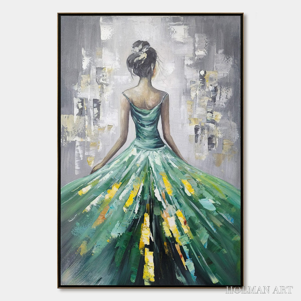 HOLMAN ART Ready to Ship | Emerald Grace – Elegant Green Dress Art - image 3