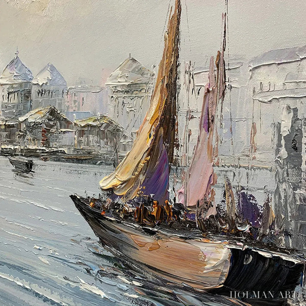 HOLMAN ART Venetian Serenade – Panoramic Cityscape Oil Painting of Venice - image 3