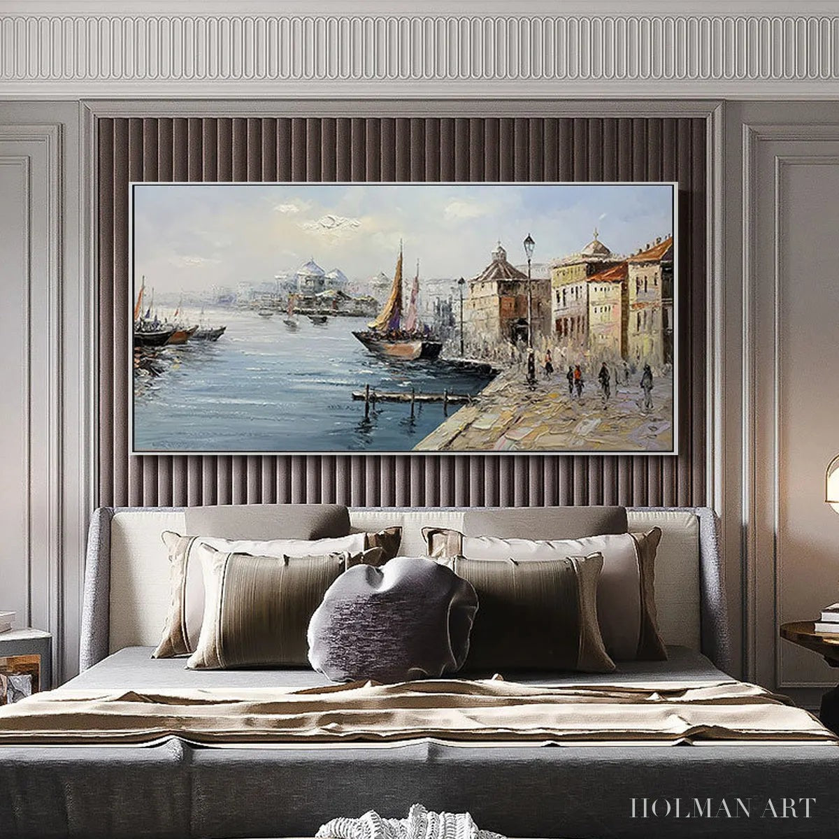 HOLMAN ART Venetian Serenade – Panoramic Cityscape Oil Painting of Venice - image 4