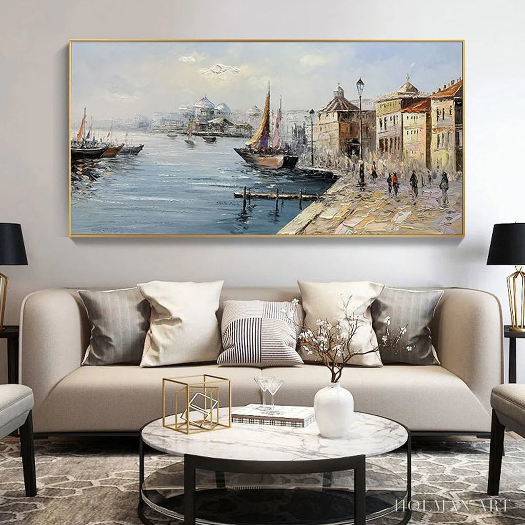 HOLMAN ART Venetian Serenade – Panoramic Cityscape Oil Painting of Venice - image 6