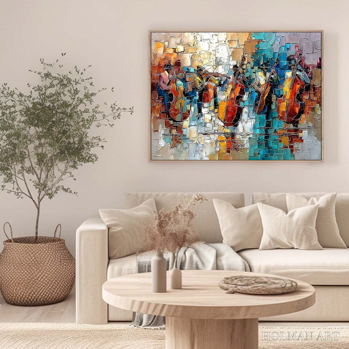 HOLMAN ART Street Symphony – Textured Impasto Painting of a Musical Quartet - image 6