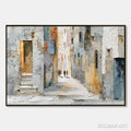 HOLMAN ART Golden Passage – Textured Impasto Painting of a Sunlit European Alleyway - image 1