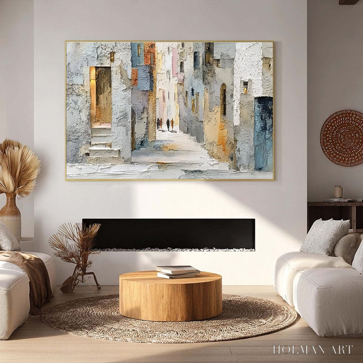 HOLMAN ART Golden Passage – Textured Impasto Painting of a Sunlit European Alleyway - image 4