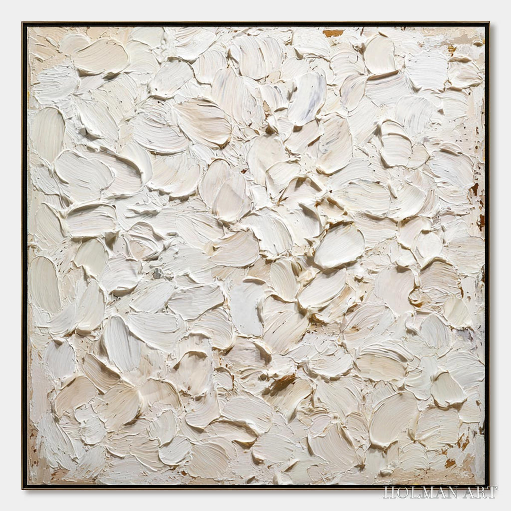 HOLMAN ART Alabaster Petals – Textured Wabi Sabi Abstract Impasto Painting - image 1