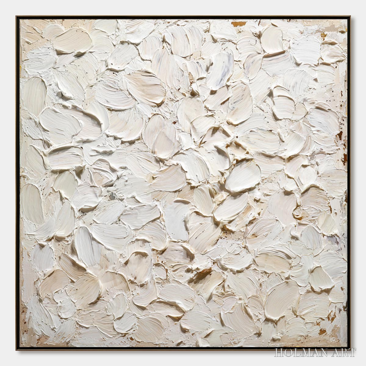 HOLMAN ART Alabaster Petals – Textured Wabi Sabi Abstract Impasto Painting - image 1