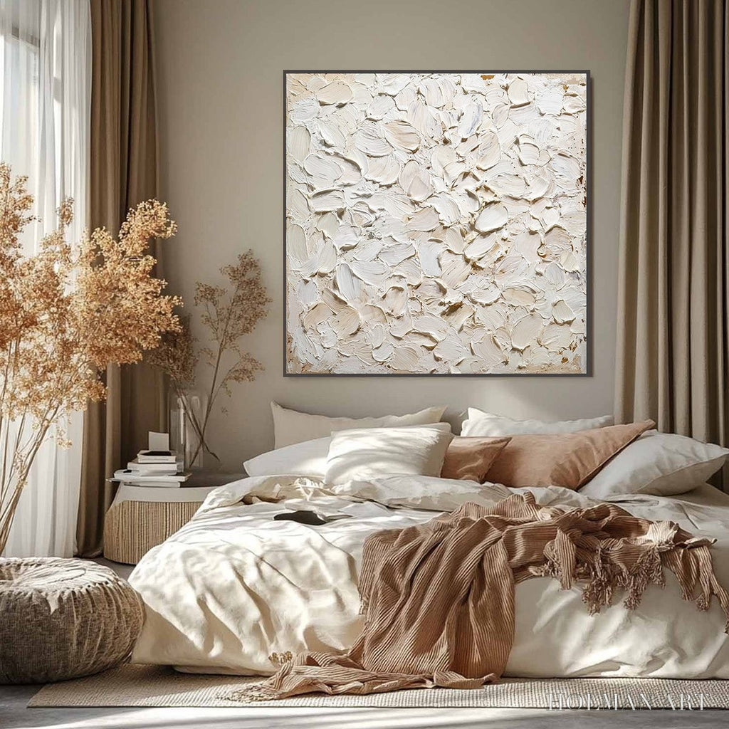HOLMAN ART Alabaster Petals – Textured Wabi Sabi Abstract Impasto Painting - image 2