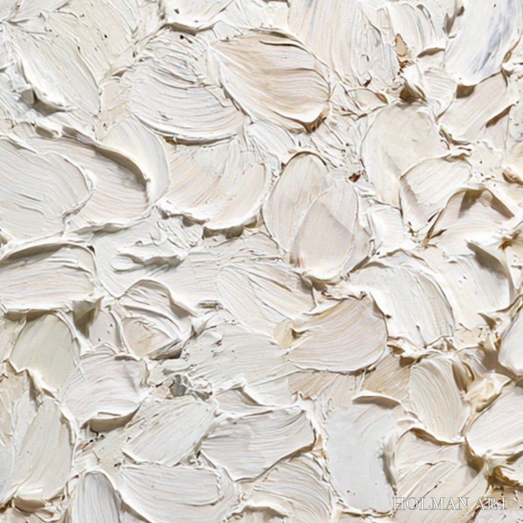 HOLMAN ART Alabaster Petals – Textured Wabi Sabi Abstract Impasto Painting - image 5