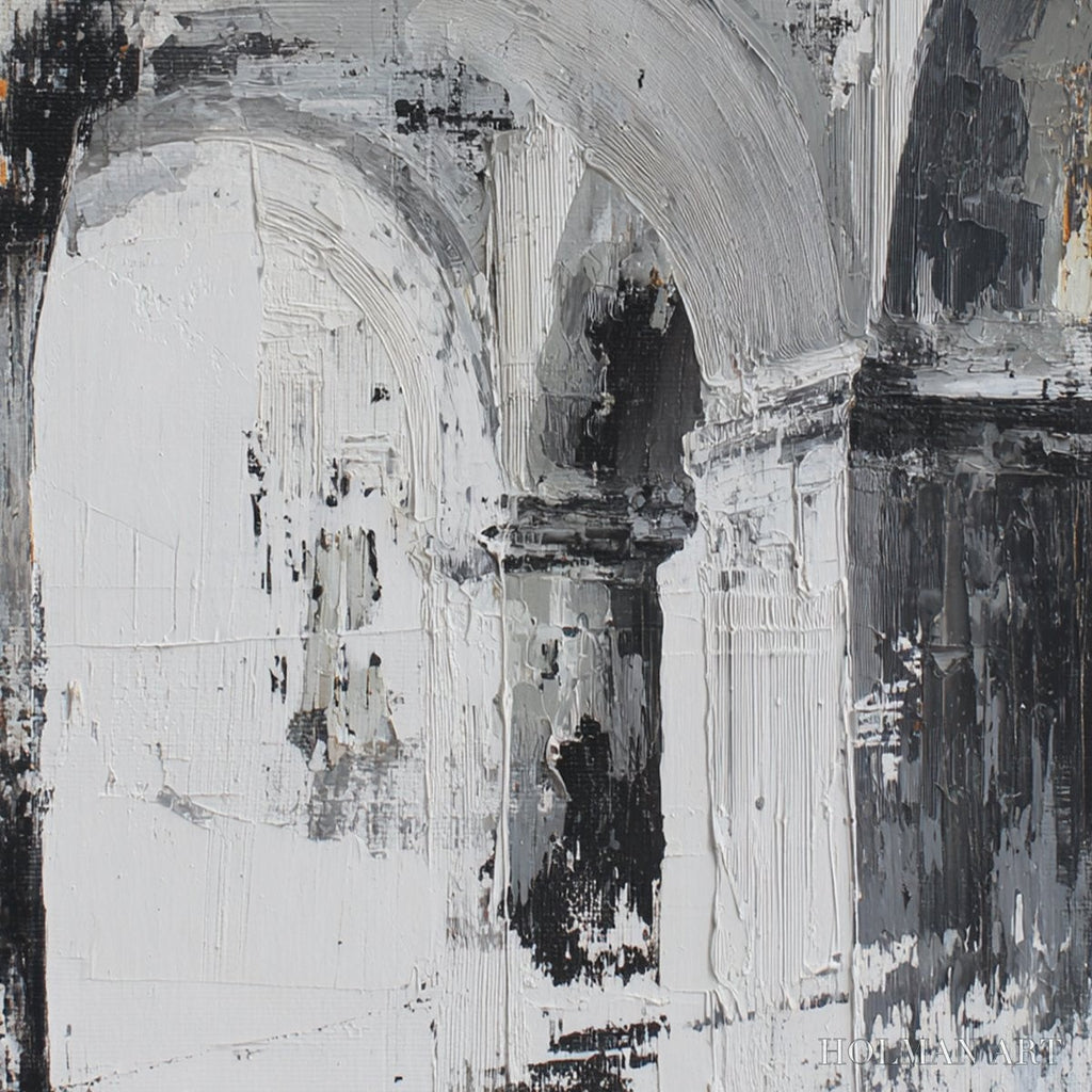 HOLMAN ART Echoes of the Arcade – Monochrome Abstract Architectural Painting - image 3