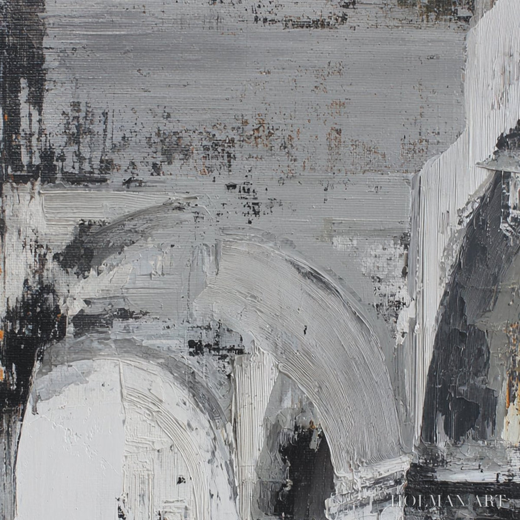 HOLMAN ART Echoes of the Arcade – Monochrome Abstract Architectural Painting - image 5