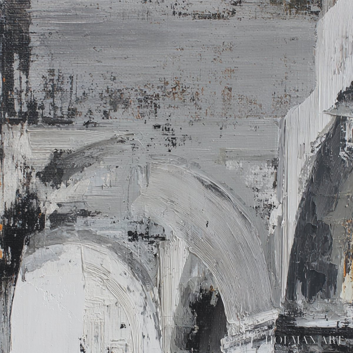 HOLMAN ART Echoes of the Arcade – Monochrome Abstract Architectural Painting - image 5