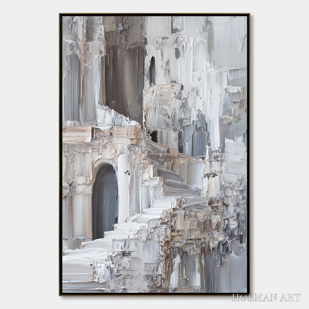 HOLMAN ART Echoes of Stone – Textured Impasto Architectural Painting - image 1