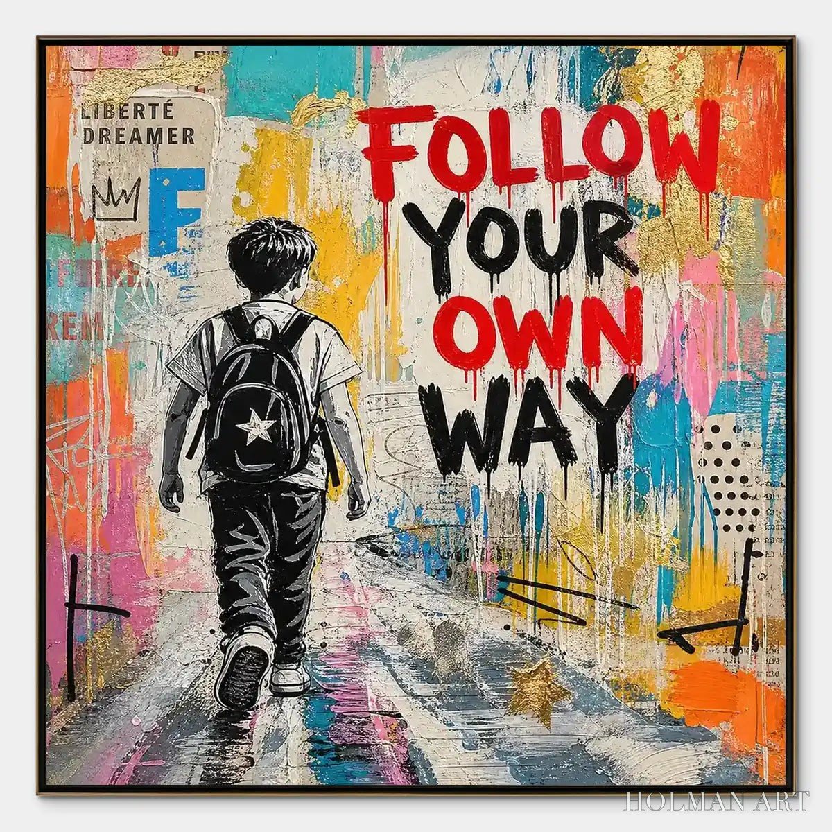 HOLMAN ART City Courage – Urban Pop Art Inspirational Painting - image 1
