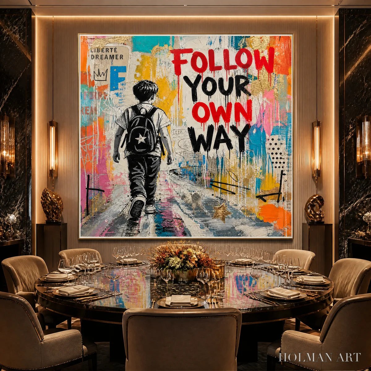 HOLMAN ART City Courage – Urban Pop Art Inspirational Painting - image 2