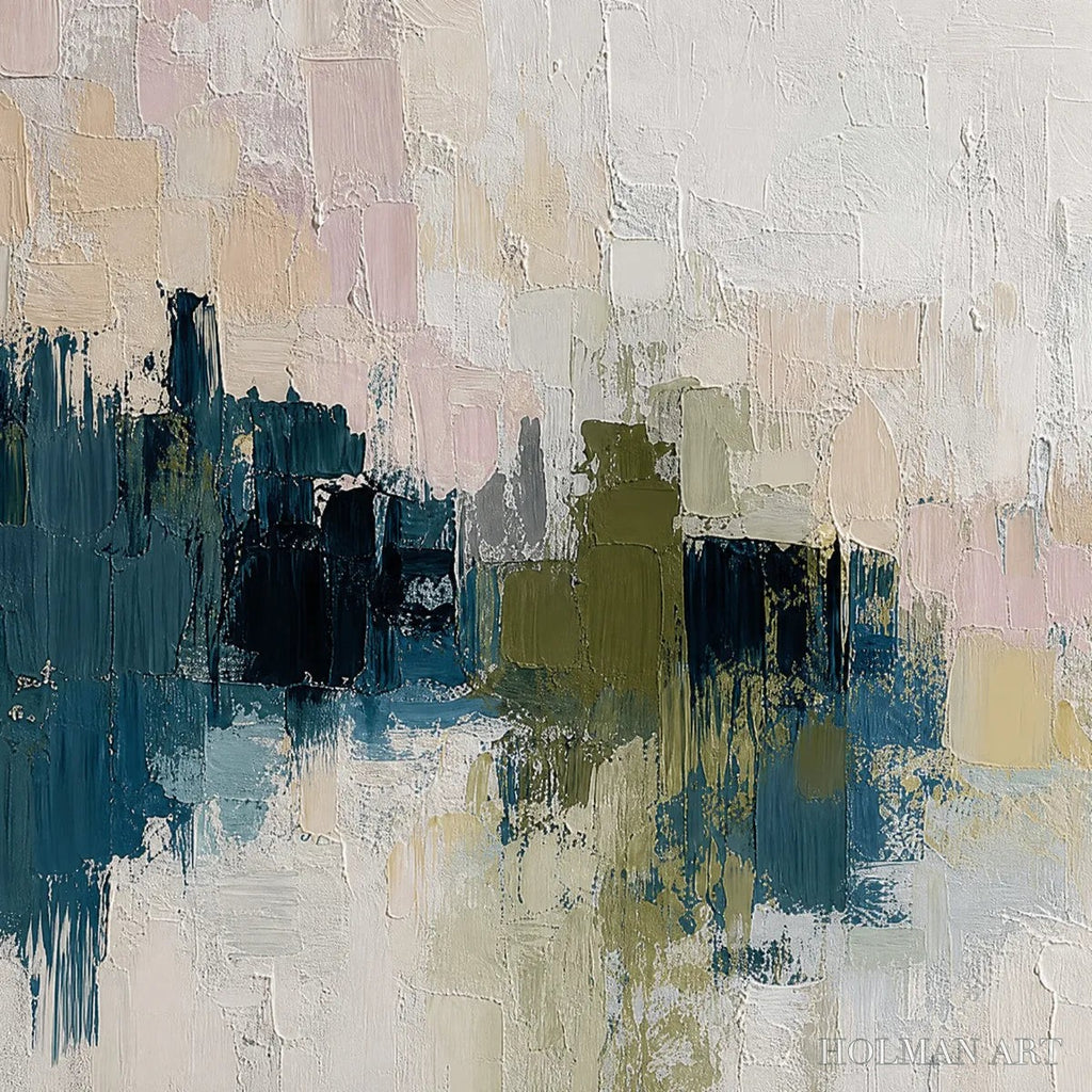 HOLMAN ART Dawn'S Embrace – Textured Impasto Abstract Cityscape Painting - image 3
