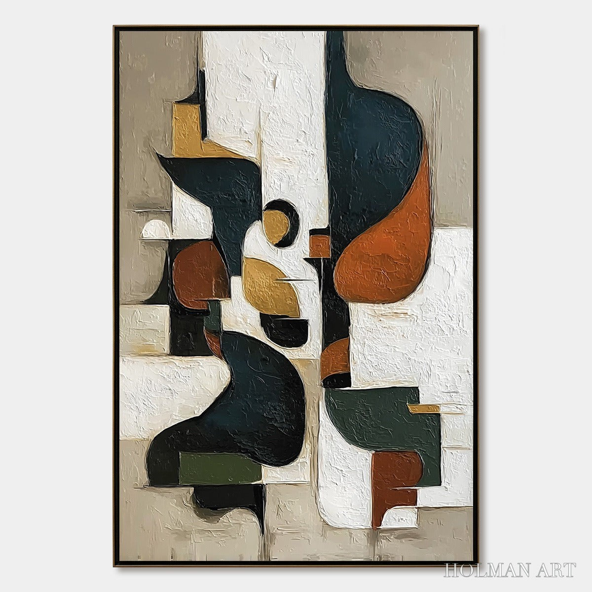 HOLMAN ART Urban Fragments – Textured Vertical Abstract Painting for Modern Decor - image 1