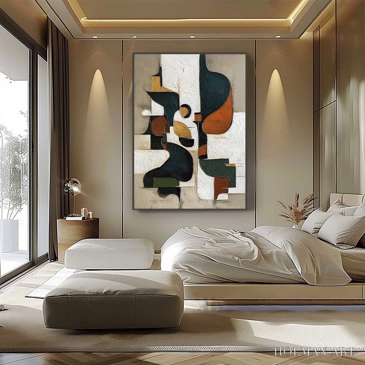 HOLMAN ART Urban Fragments – Textured Vertical Abstract Painting for Modern Decor - image 2