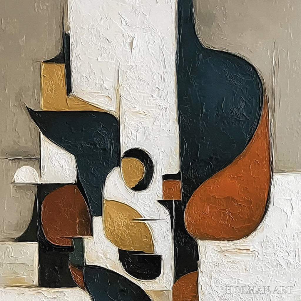 HOLMAN ART Urban Fragments – Textured Vertical Abstract Painting for Modern Decor - image 3