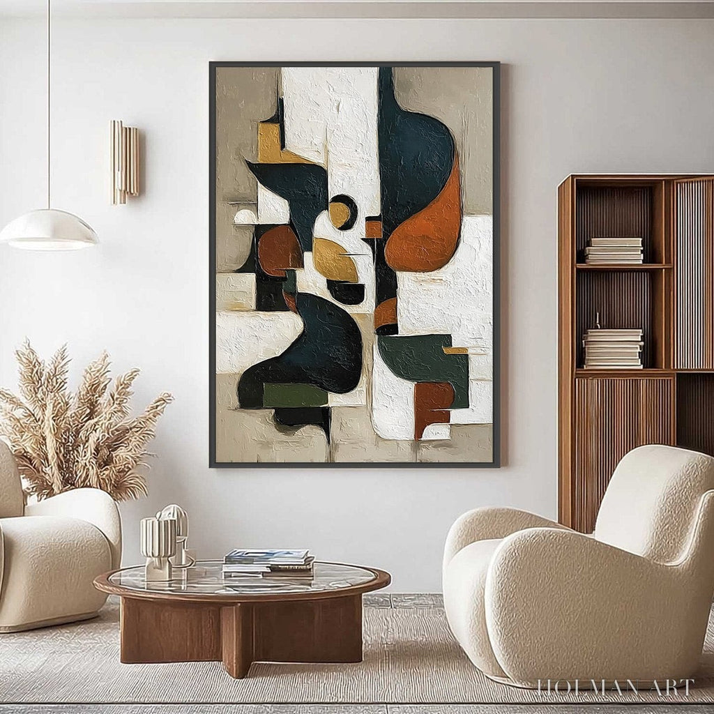 HOLMAN ART Urban Fragments – Textured Vertical Abstract Painting for Modern Decor - image 4