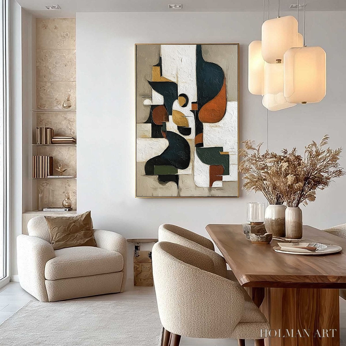 HOLMAN ART Urban Fragments – Textured Vertical Abstract Painting for Modern Decor - image 6