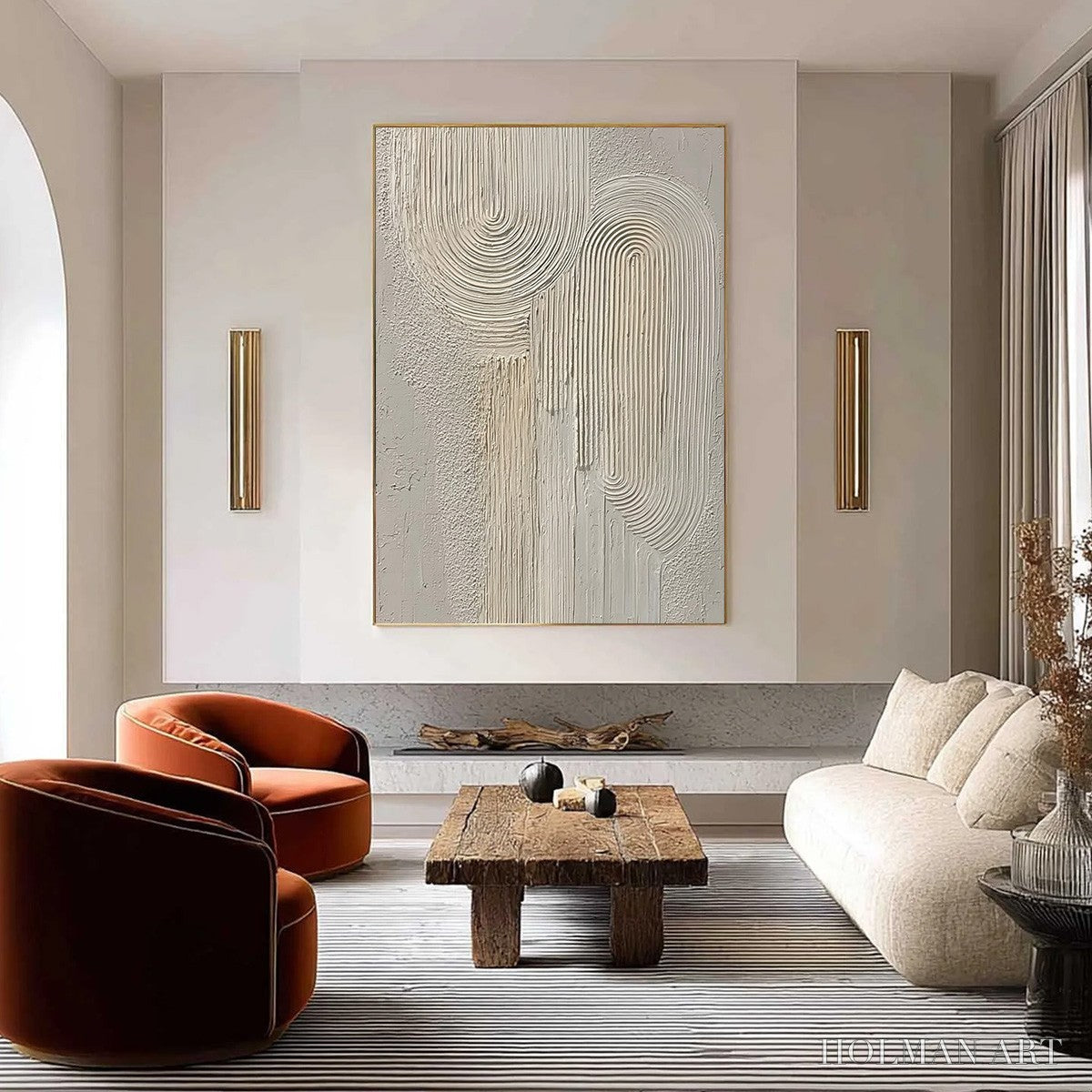 HOLMAN ART Urban Sanctuary – Textured Minimalist Arch Abstract Painting - image 2